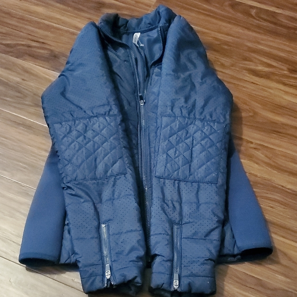 Fabletics Navy Full Zip Puffer Jacket With Zip Out Hood - Picture 7 of 12